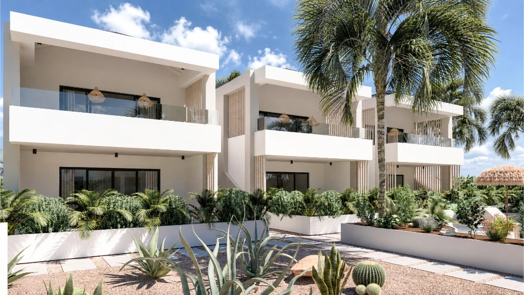 Serenity Residence exterior with pool and tropical landscaping