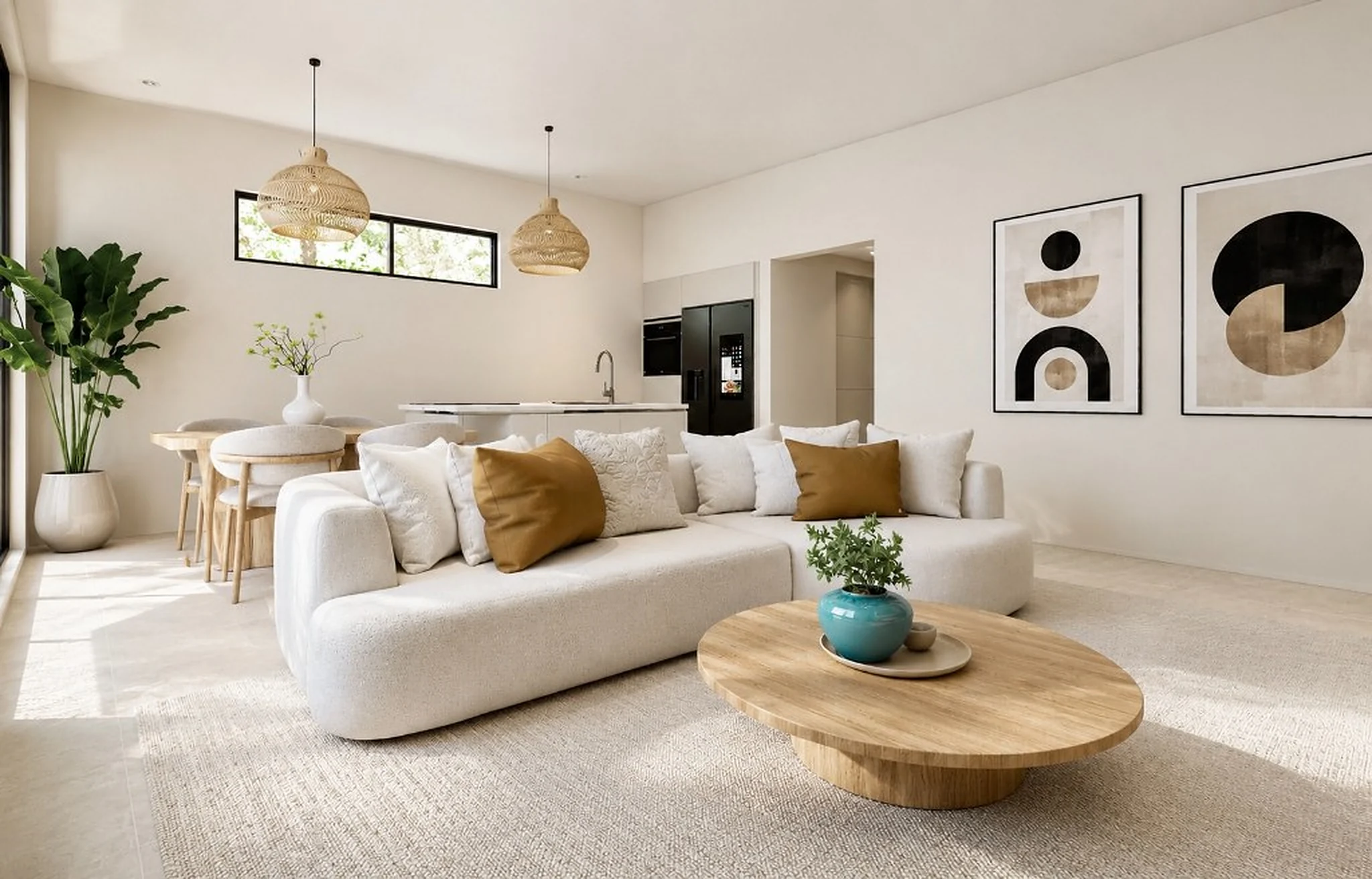 Serenity Residence living room with open-plan layout